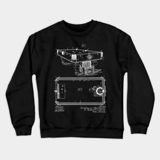 Pool Table Vintage Patent Hand Drawing Crewneck Sweatshirt